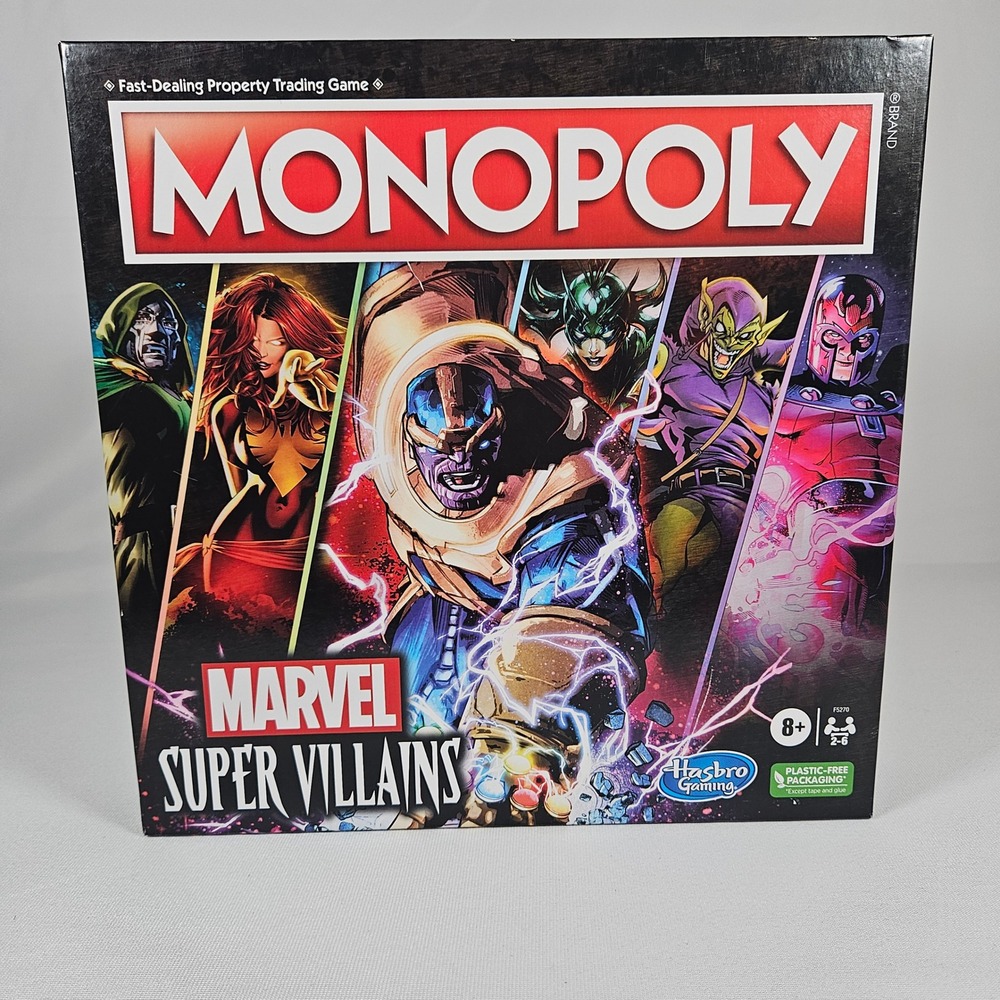 Monopoly Marvel Super Villains Board Game Hasbro Family Game Night Ages‎ 8+